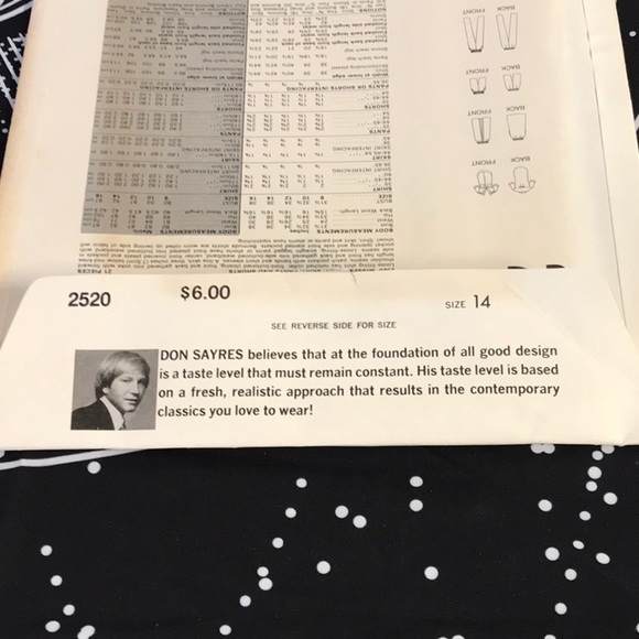 Vintage Vogue American Designer Don Sayers sewing patterns 2520 Size 14 uncut - Picture 8 of 8